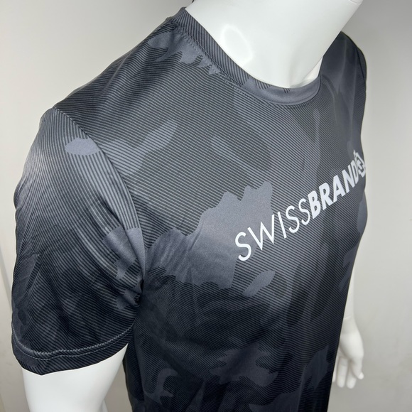 SWISS BRAND, MENS MEDIUM, BLACK CAMOUFLAGE, T-SHIRT - Picture 2 of 9
